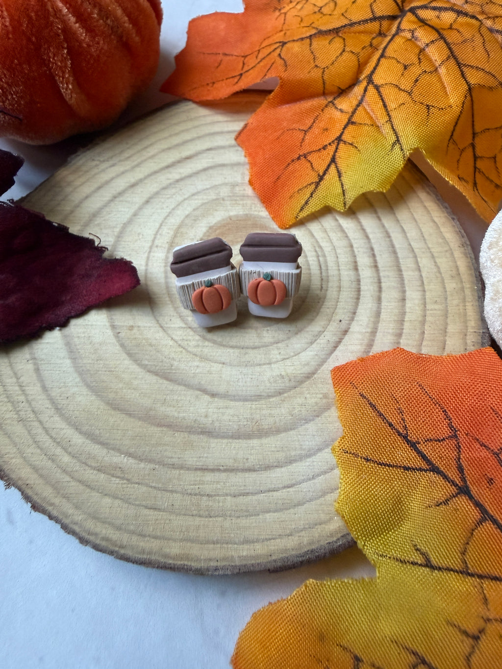 Pumpkin Latte Stud Earrings