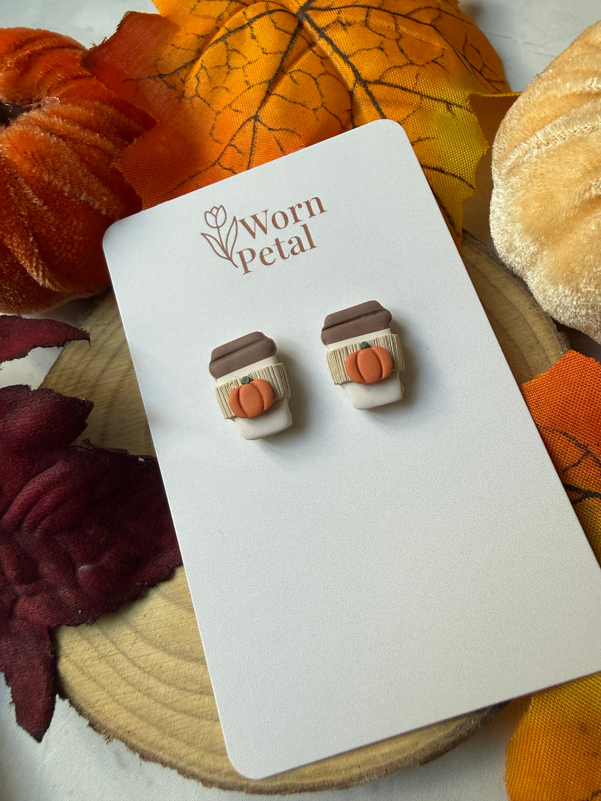 Pumpkin Latte Stud Earrings