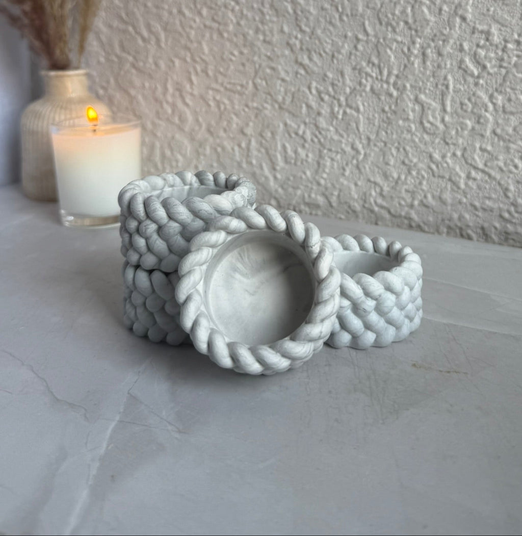 Willow Knot Tealight holders -  Set of 2